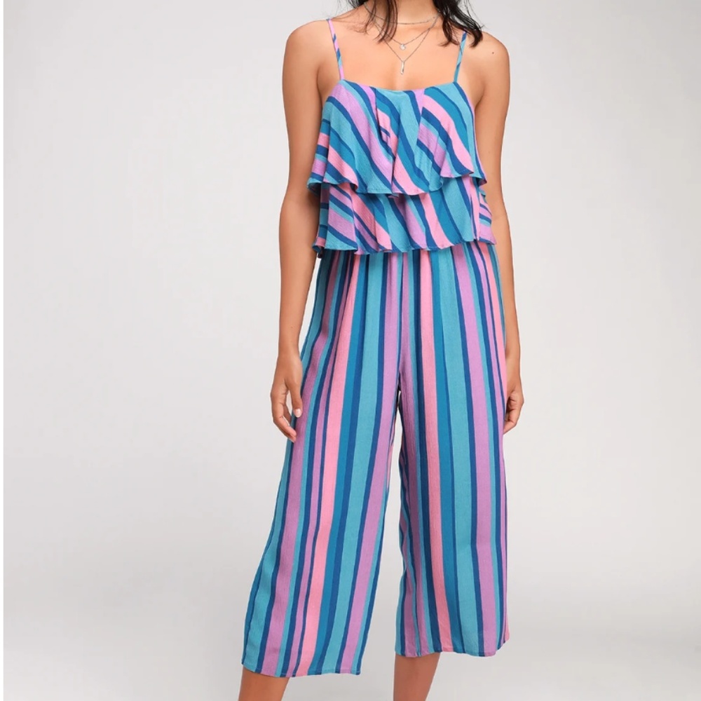 Colorful, striped lulu’s jumpsuit